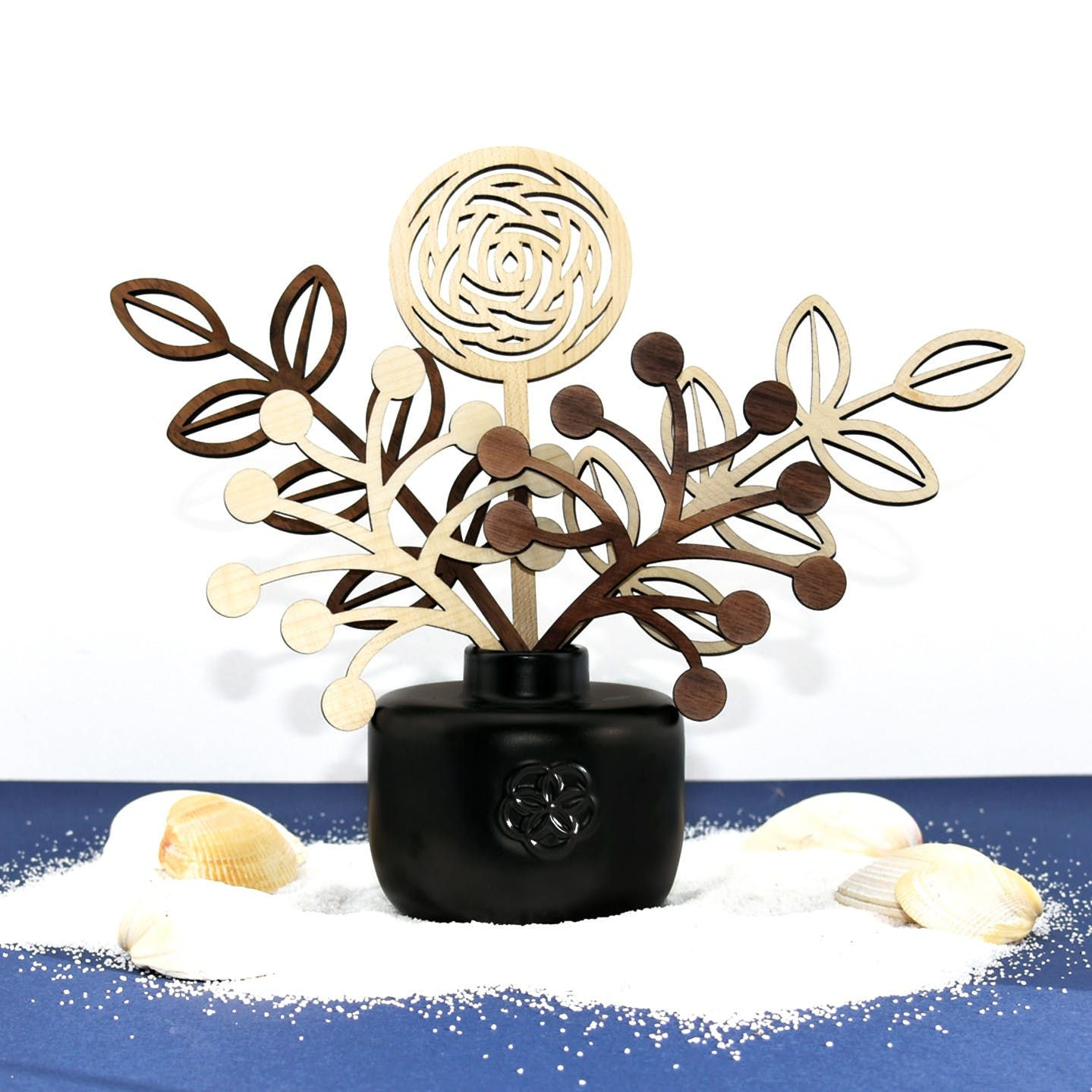 LUMINOSENS Diffuseur de parfum 5 sens - L'Ouie - Noir Mat - Erable