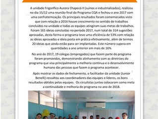 Fechamento do Ano de 2017 - Frigorífico Aurora