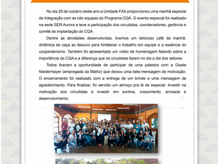 Integração de equipes da empresa Aurora