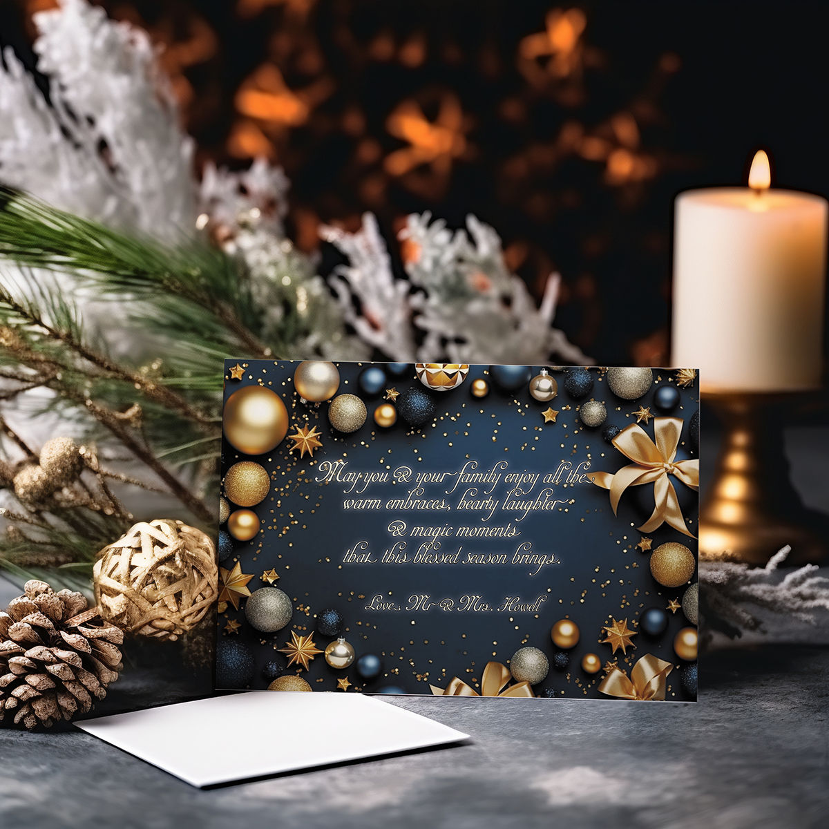 Christmas - Navy Blue and Gold Ornaments