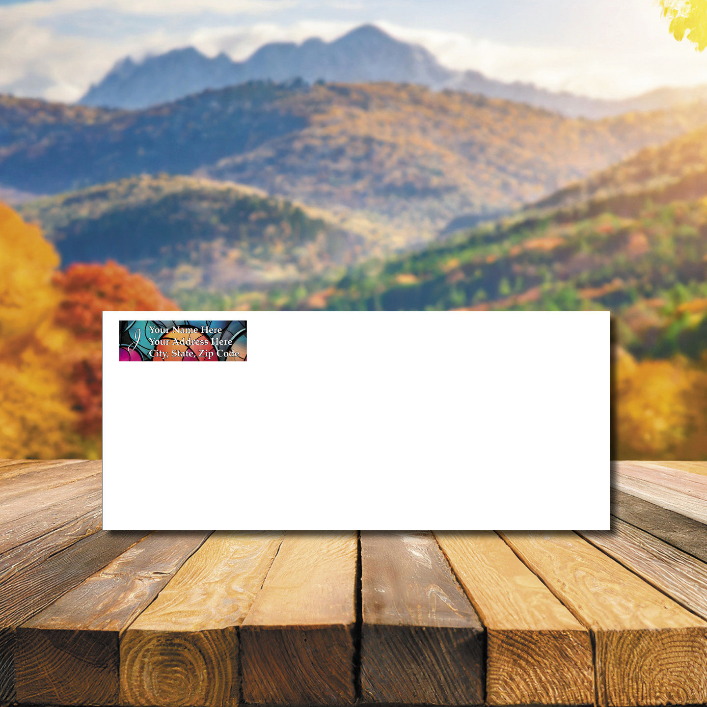 Envelope with your return address printed (Artist palette with Initial)