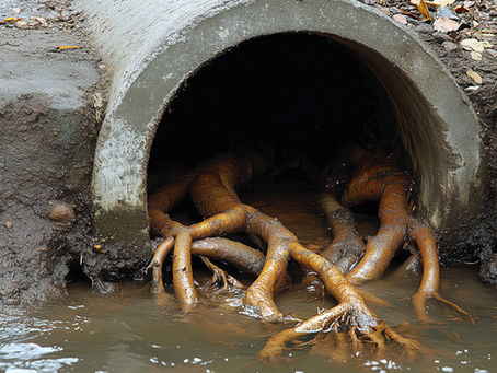 Tree Roots Coming Out Of A Drain Showing The Importance of Drain Cleaning