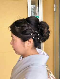 入学式、卒業式、着物、和服、和装ヘアセット・ヘアアレンジ｜プライベートサロンwith_n｜野々市市下林