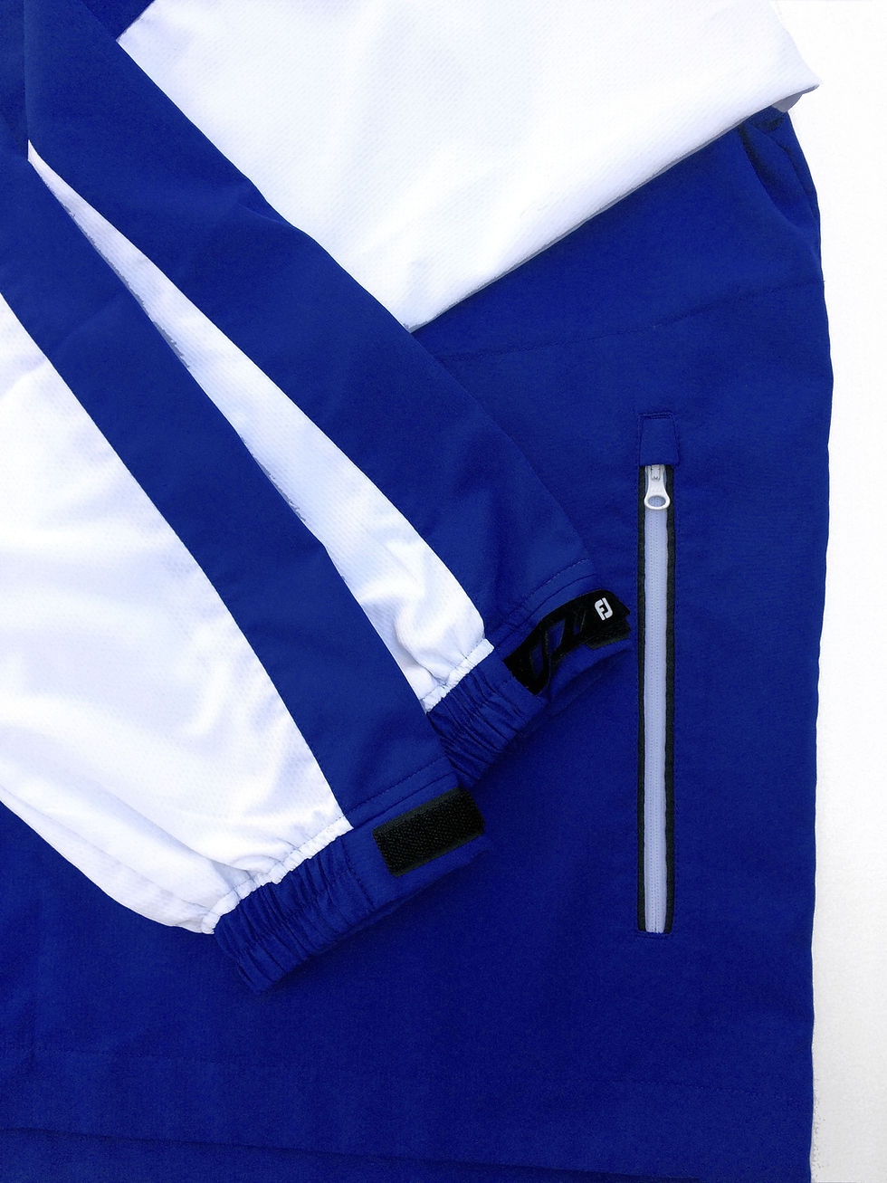 Thumbnail: FOOTJOY Colorblock 1/4 Zip Track Jacket Blue White Pockets