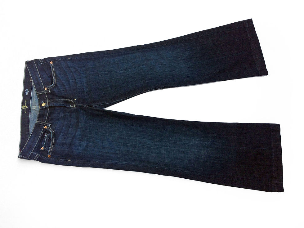Thumbnail: 7 For All Mankind DOJO Dark Wash Flare Premium Denim Jeans