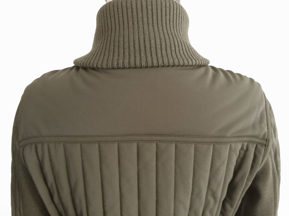 Thumbnail: PRADA Quilted Knit Full Zip Designer Sweater Jacket