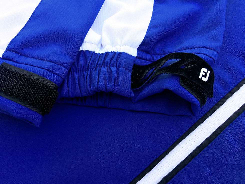 Thumbnail: FOOTJOY Colorblock 1/4 Zip Track Jacket Blue White Pockets