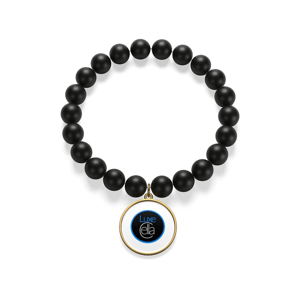 Thumbnail: LuxeCella Evil Eye Matte Onyx Bracelet