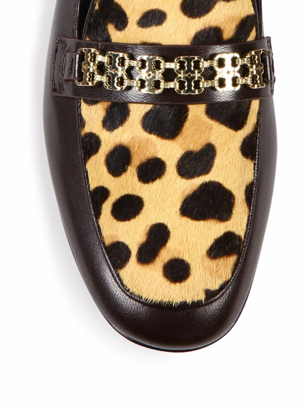 Tory Burch Gemini Leopard Print Chain Link Loafer