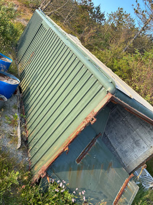 Grønn lagerkonteiner.