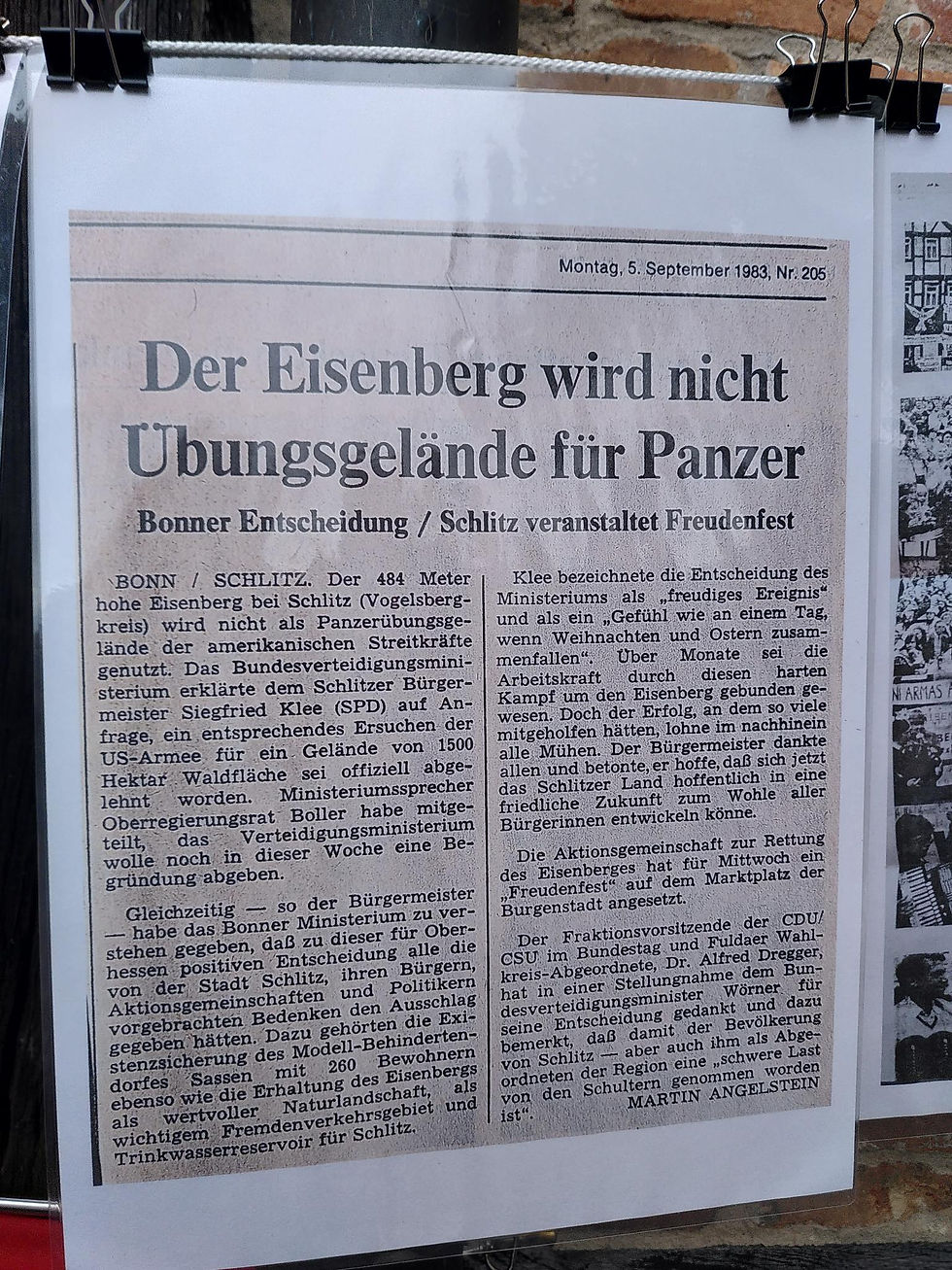Es war geschafft! Der Eisenberg wird kein Panzerübungsplatz! Stattdessen ist er mittlerweile Naturschutzgebiet.