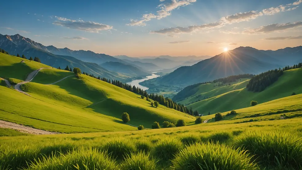Eye-level view of serene nature landscape