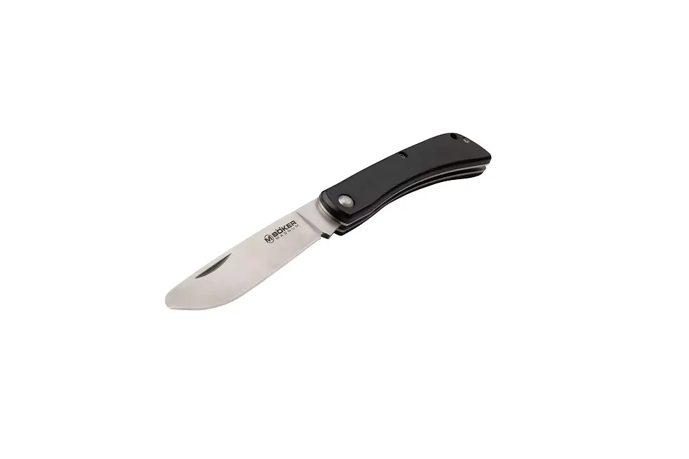Schwarzes Klappmesser, geöffnet, Messerteam Kalb