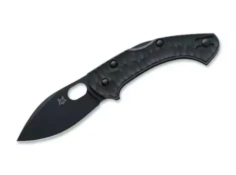 Schwarzes Klappmesser, Karbonfaser, Messerteam Kalb