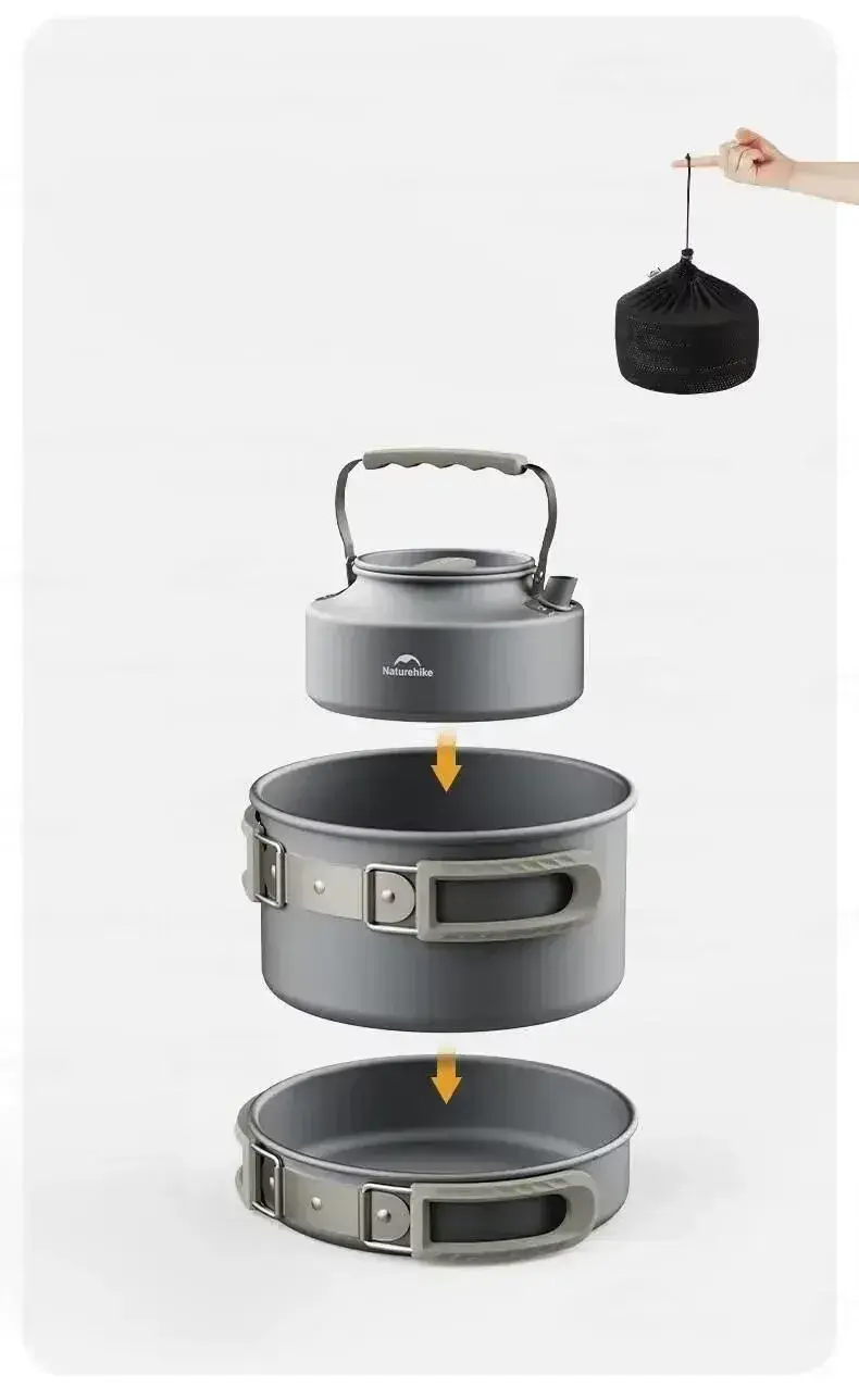 Thumbnail: Naturehike Aluminum Camping Cookware Set | 3-Piece