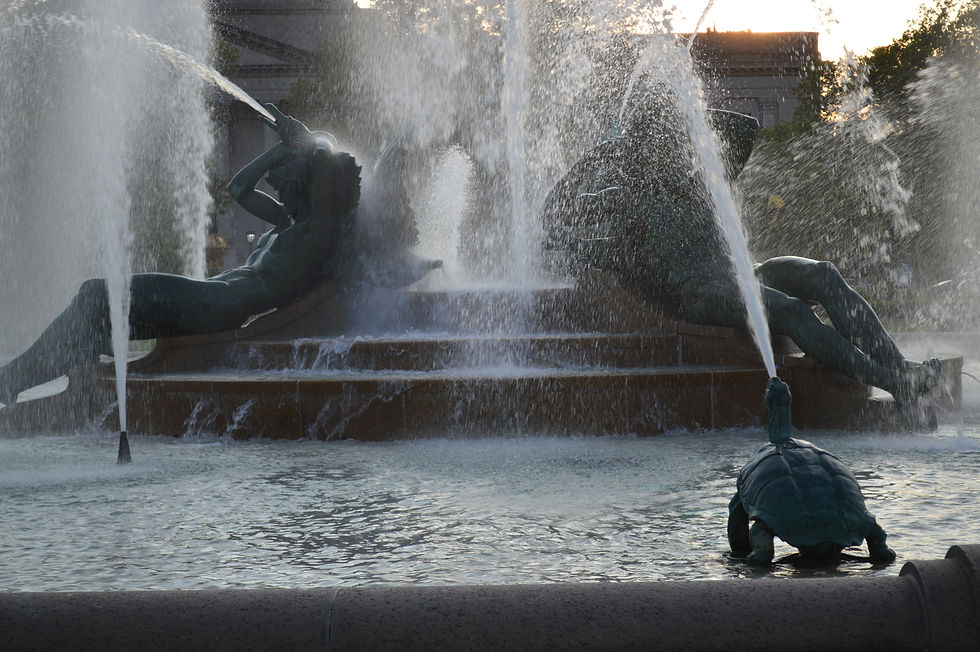 Statues and Waterfalls