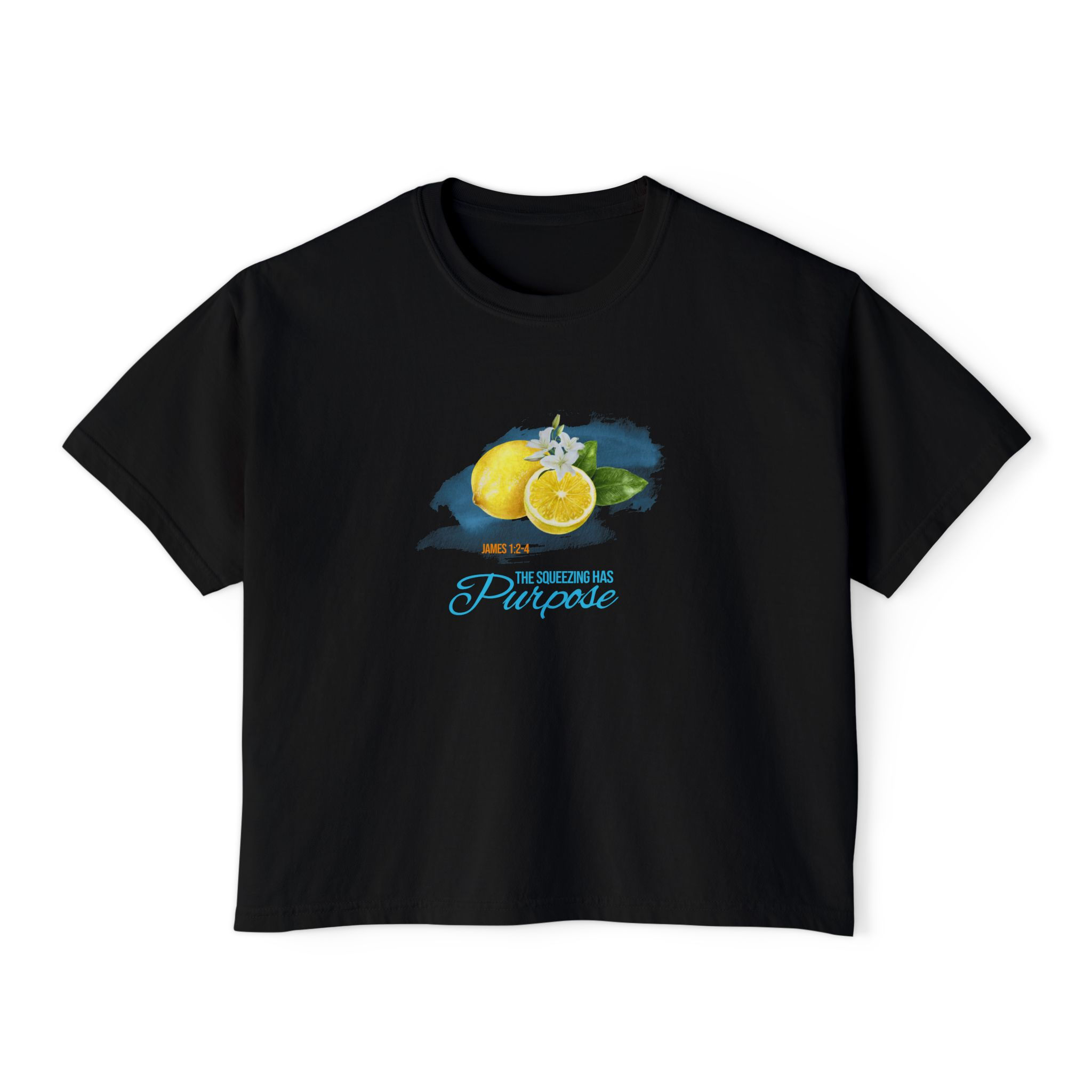 Purpose in the Squeezing Women's Boxy Tee - James 1:2-4