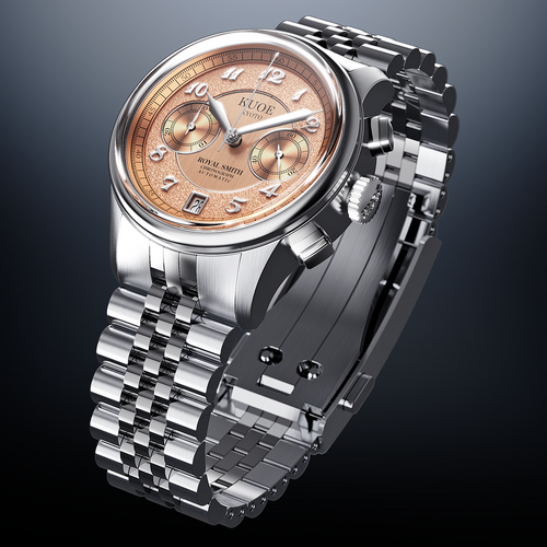 ROYAL SMITH 90-012 自動巻き クロノグラフ サーモンピンク ブレゲ数字