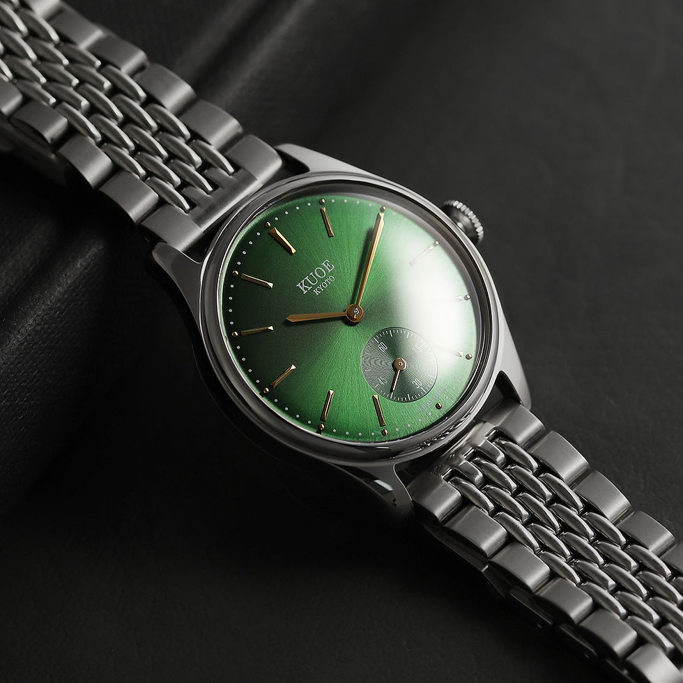 サムネイル： OLD SMITH 90-001 日本製 金針 バー文字盤 ステンレス シルバーベルト 調節工具付き グリーン