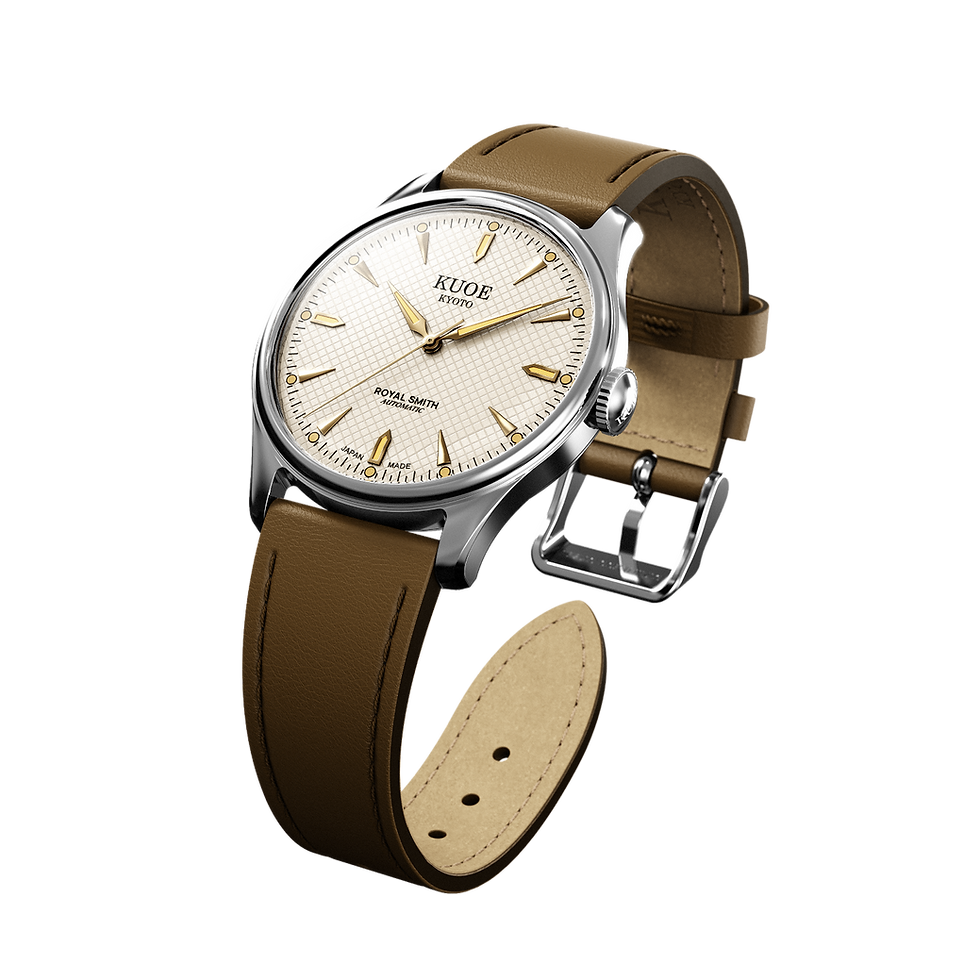サムネイル： ROYAL SMITH 90-006 ラージモデル 39mm アイボリー文字盤 シルバーケース