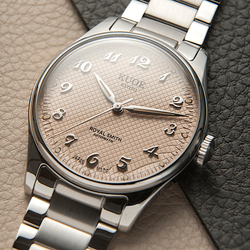 ROYAL SMITH 90-006 Breguet Numerals Silver Case Dusty Pink Dial