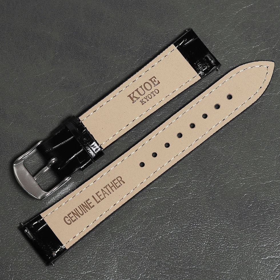 替えベルト 牛革 クロコ型押しレザーブラック | Kuoe Kyoto JP