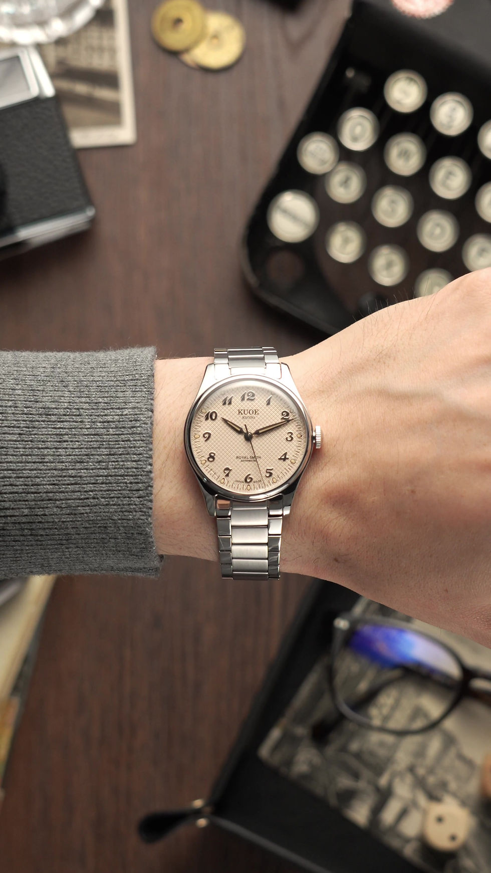 Thumbnail: ROYAL SMITH 90-006 Breguet Numerals Silver Case Dusty Pink Dial