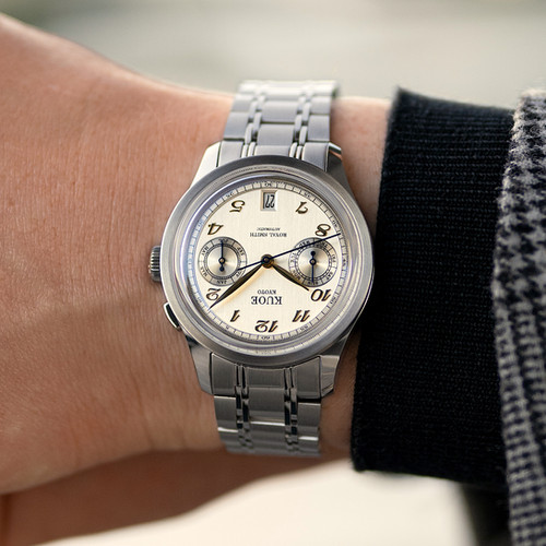 ROYAL SMITH 90-010 自動巻き アイボリー×ヘアライン加工ダイヤル