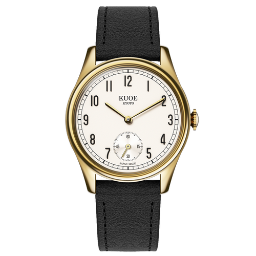 KUOE クオ OLD SMITH 90-001 KUOE Old Smith 90-001 Quartz 35mm Dress Watch #OS90001-AGD-O
