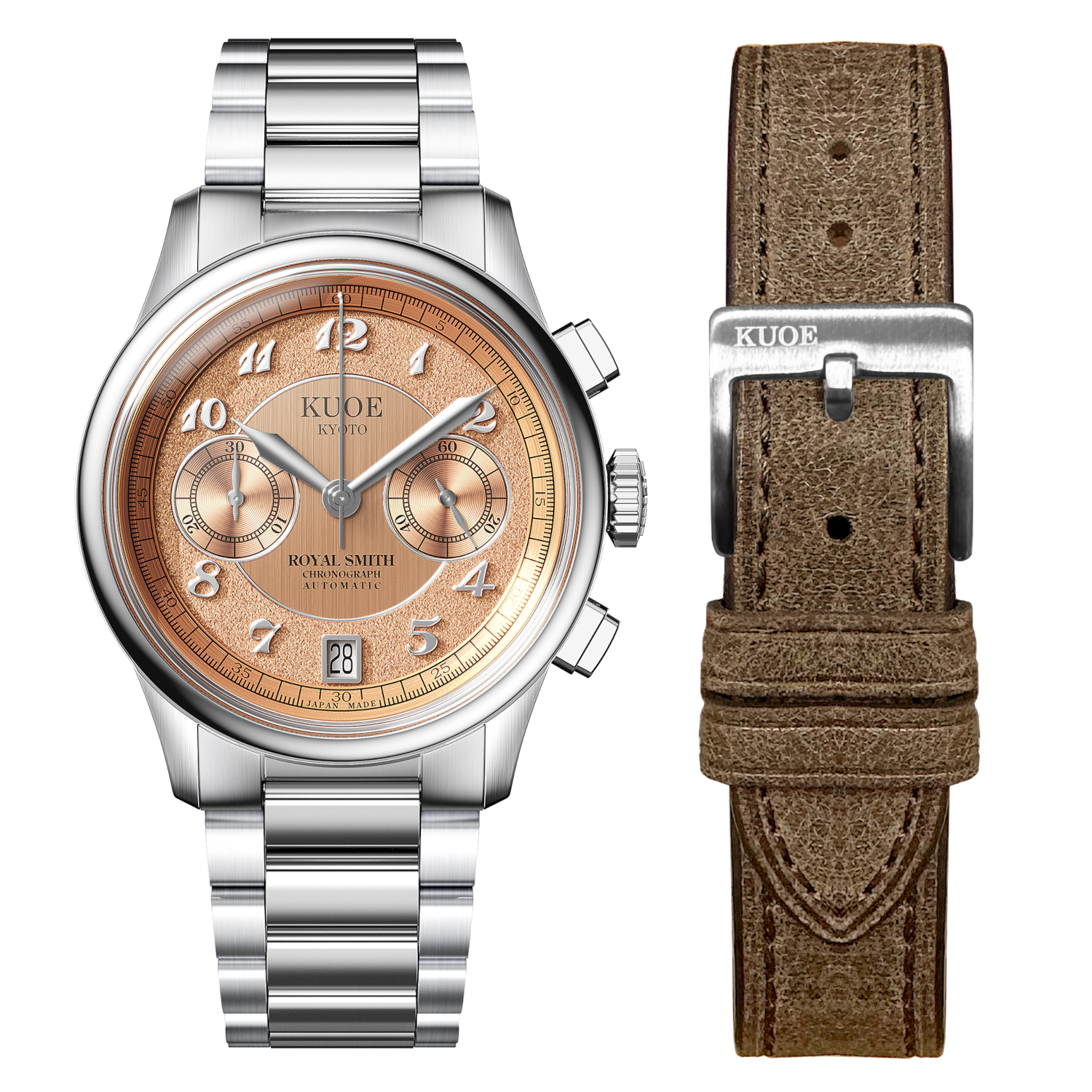 ROYAL SMITH 90-012 自動巻き クロノグラフ サーモンピンク ブレゲ数字