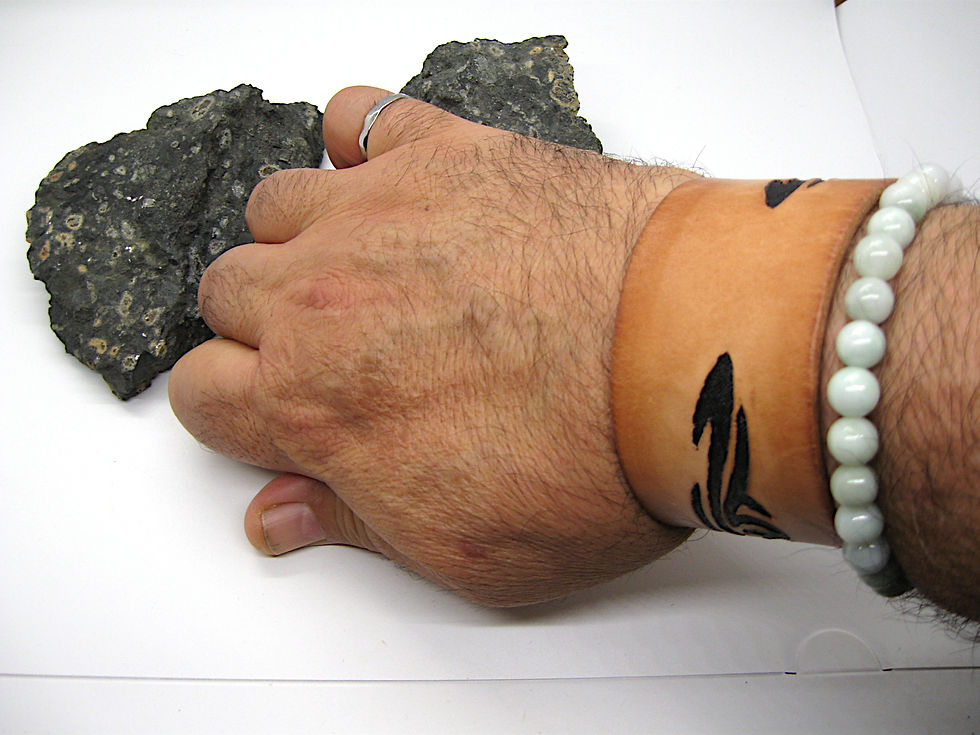 Thumbnail: Carved Leather Fashion bracelet, lucky charm bracelet, Unisex bracelet,