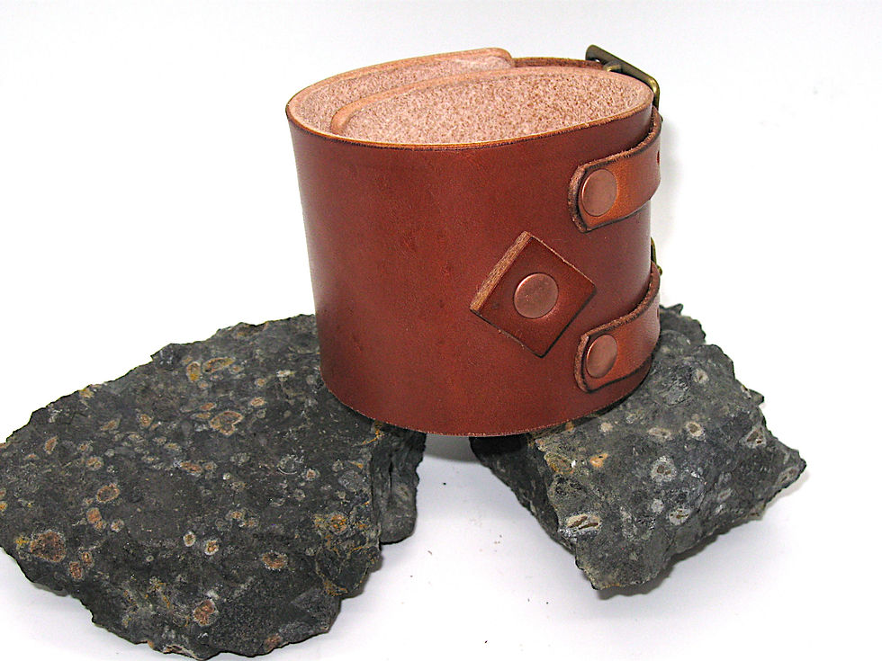 Thumbnail: Coyote Peterson double buckle leather cuff , Johnny Depp Cuff British BuckSkin