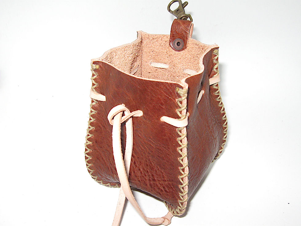 Thumbnail: Viking Leather pouch, bushcraft pouch, Drawstring pouch, Medicine Bag