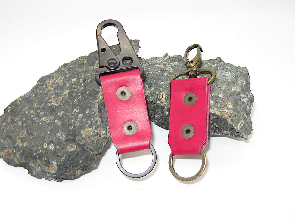 Thumbnail: Pack of two, handmade leather Key Holder, Key Fob, Keyring, Leather Keyring