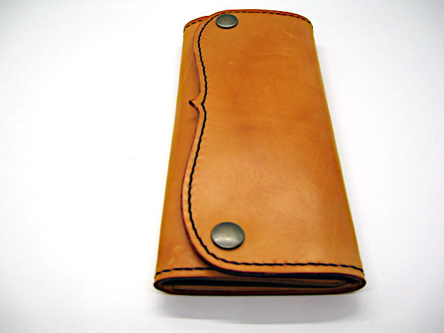 Thumbnail: Elegant Handmade Leather Biker, Trucker, Roper Style Long Wallet 6 pockets