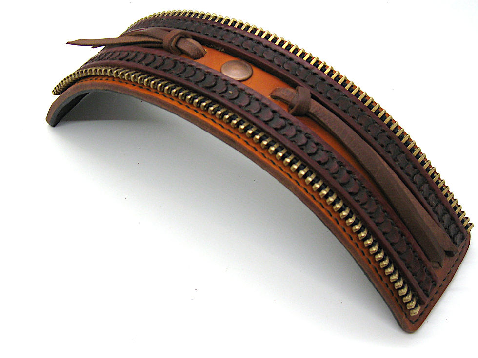 Thumbnail: Designer leather cuff , Steampunk leather cuff, Leather wrist cuff Stitched