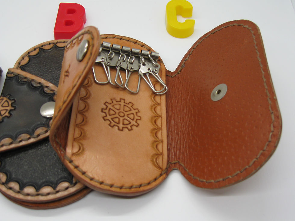 Thumbnail: Tooled Keychain, Key Fob, Keyring, Key cover, snap button