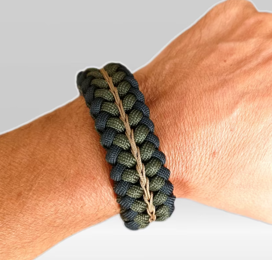 Thumbnail: Paracord bracelet with brass clasp, Trilobite Bracelet, Survival bracelet