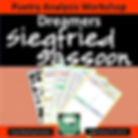 Thumbnails for poetry analysis worksheets for high school English teachers