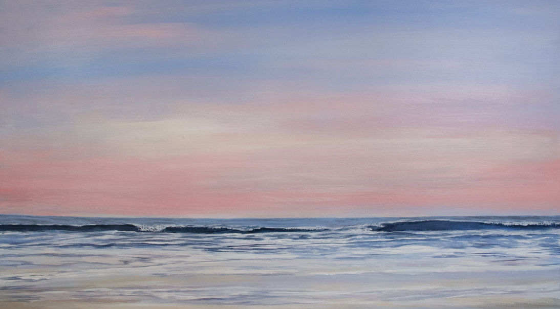 Beach at dawn. Painting by Lorissa Manners