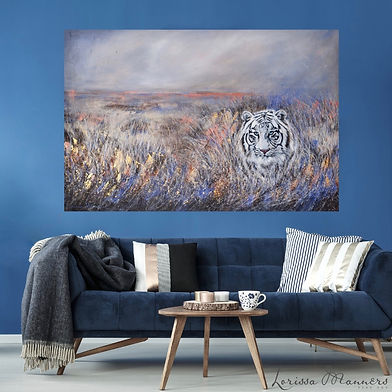 White Tiger Lounge Decor Blue wall -3.jp
