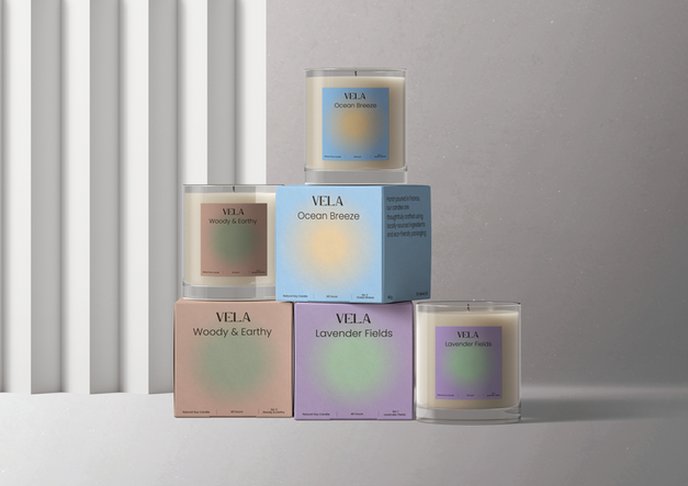 Vela soy candles brand identity & packaging design