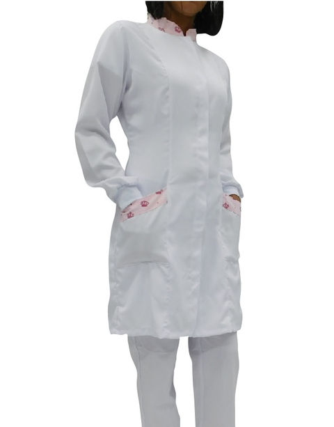 jaleco hospitalar feminino gola padre gabardine colorido