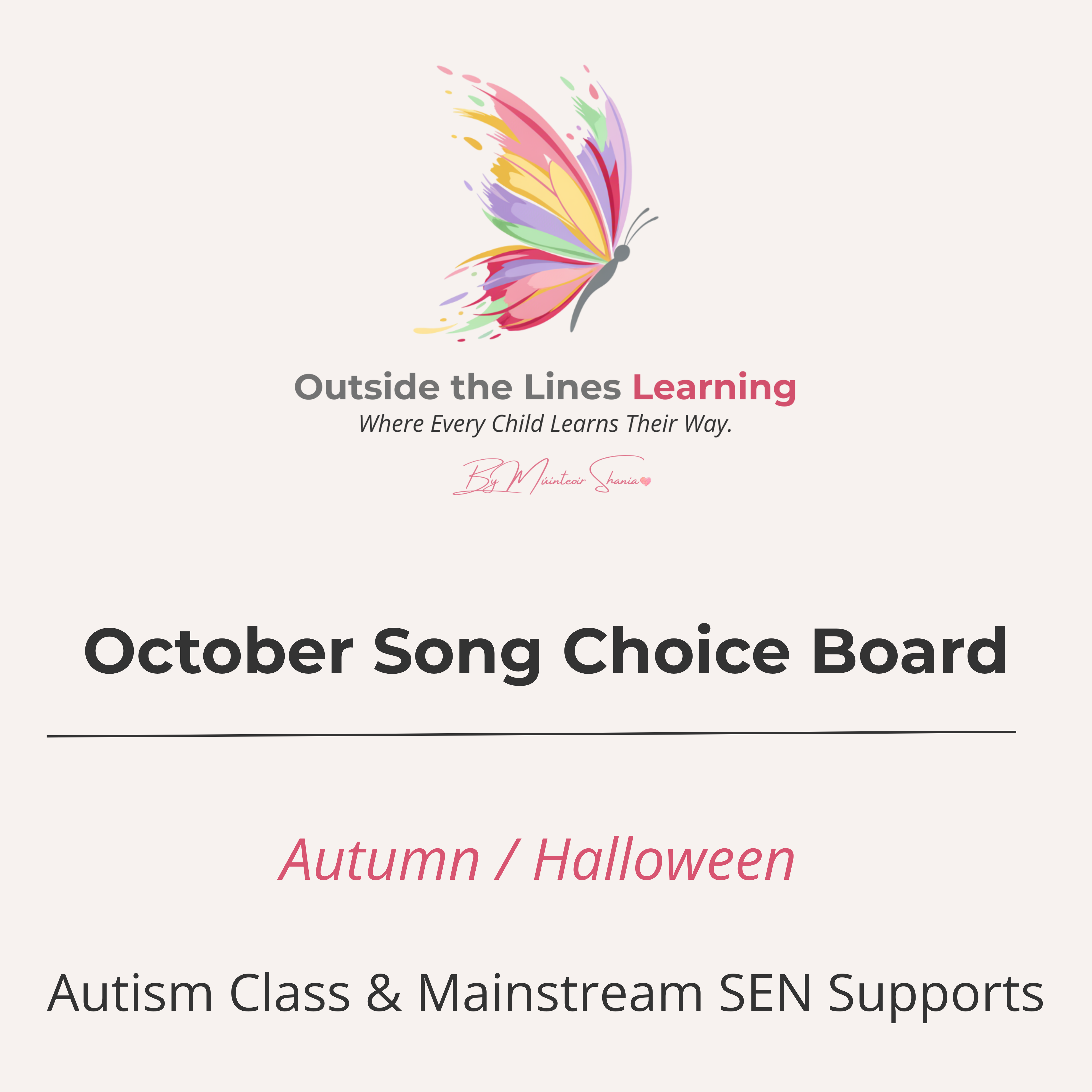 Autumn & Halloween Song Choice Board