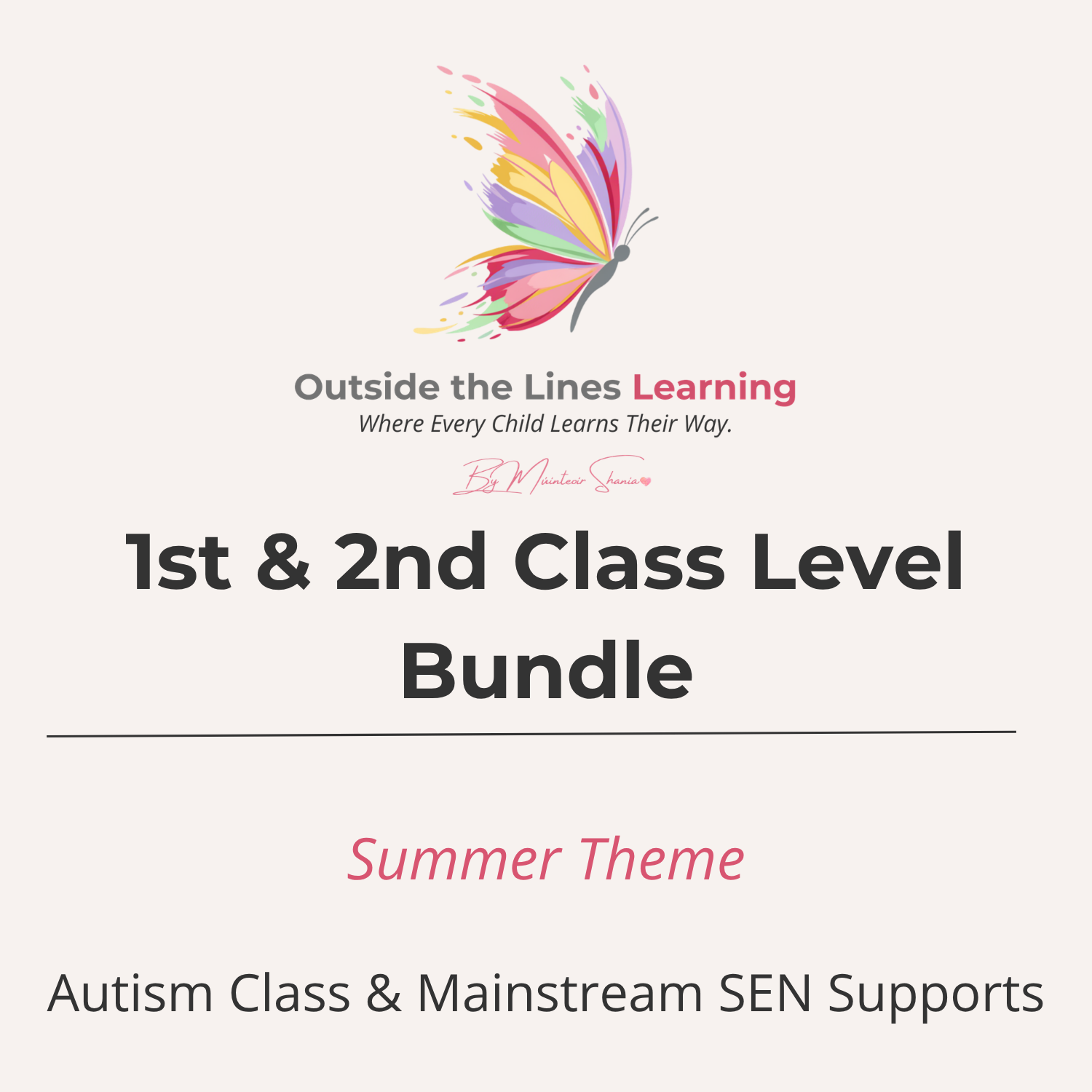 1st & 2nd Class Summer Themed Bundle- Autism Class, Mainstream, SEN
