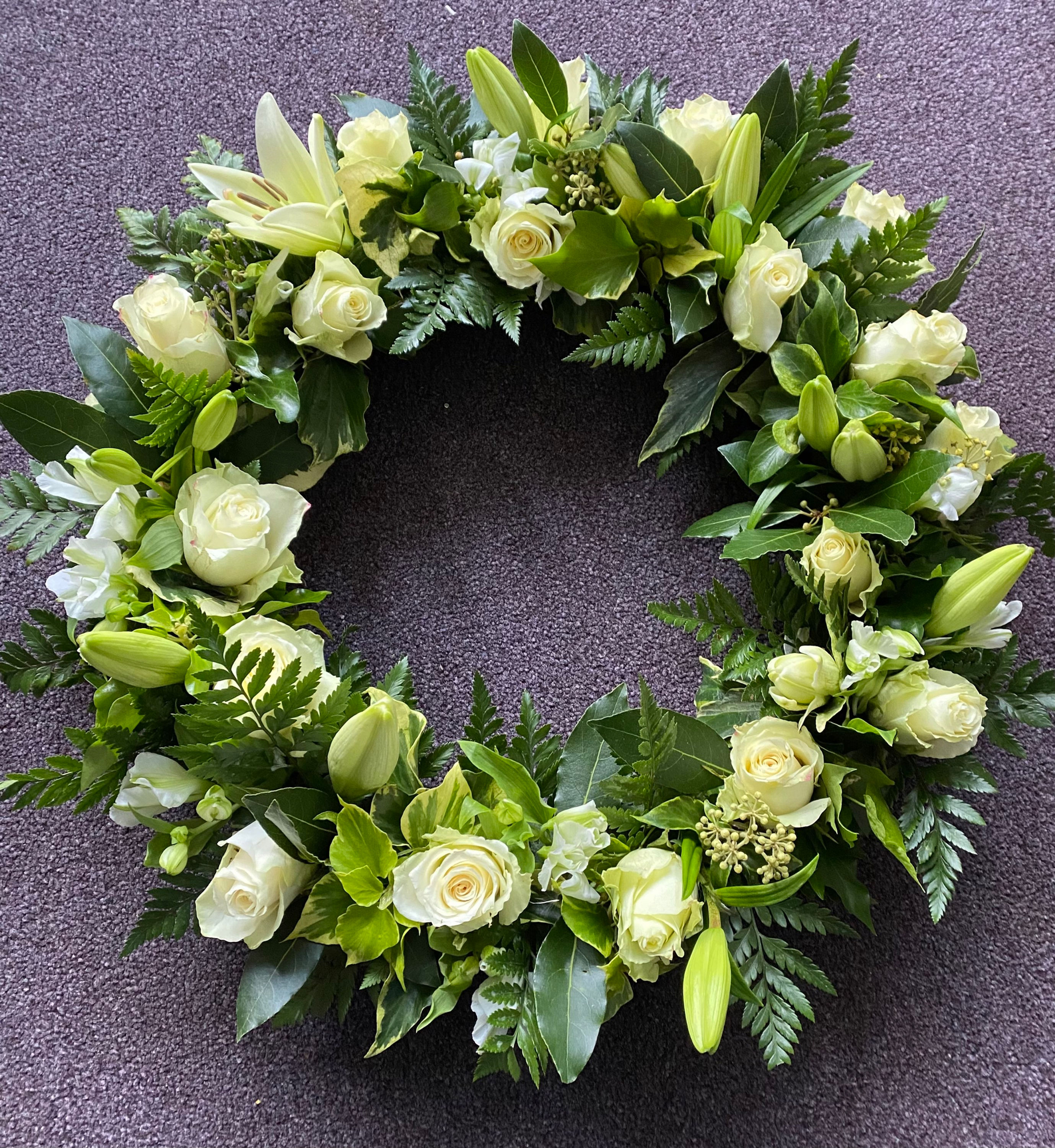 Rose and lily wreath - Eco friendly -sustainable - willow base