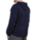 A black, fire retardant, zip-up jacket (back view)