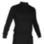 A black fitted, fire retardant long-sleeve shirt with a turtle neck