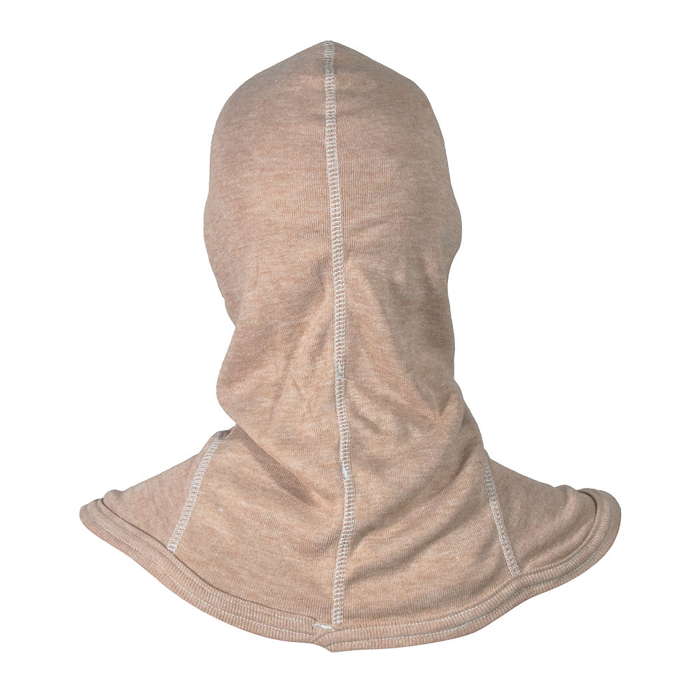 Tan fire hood (back view)