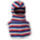 A red, white, and blue striped fire hood